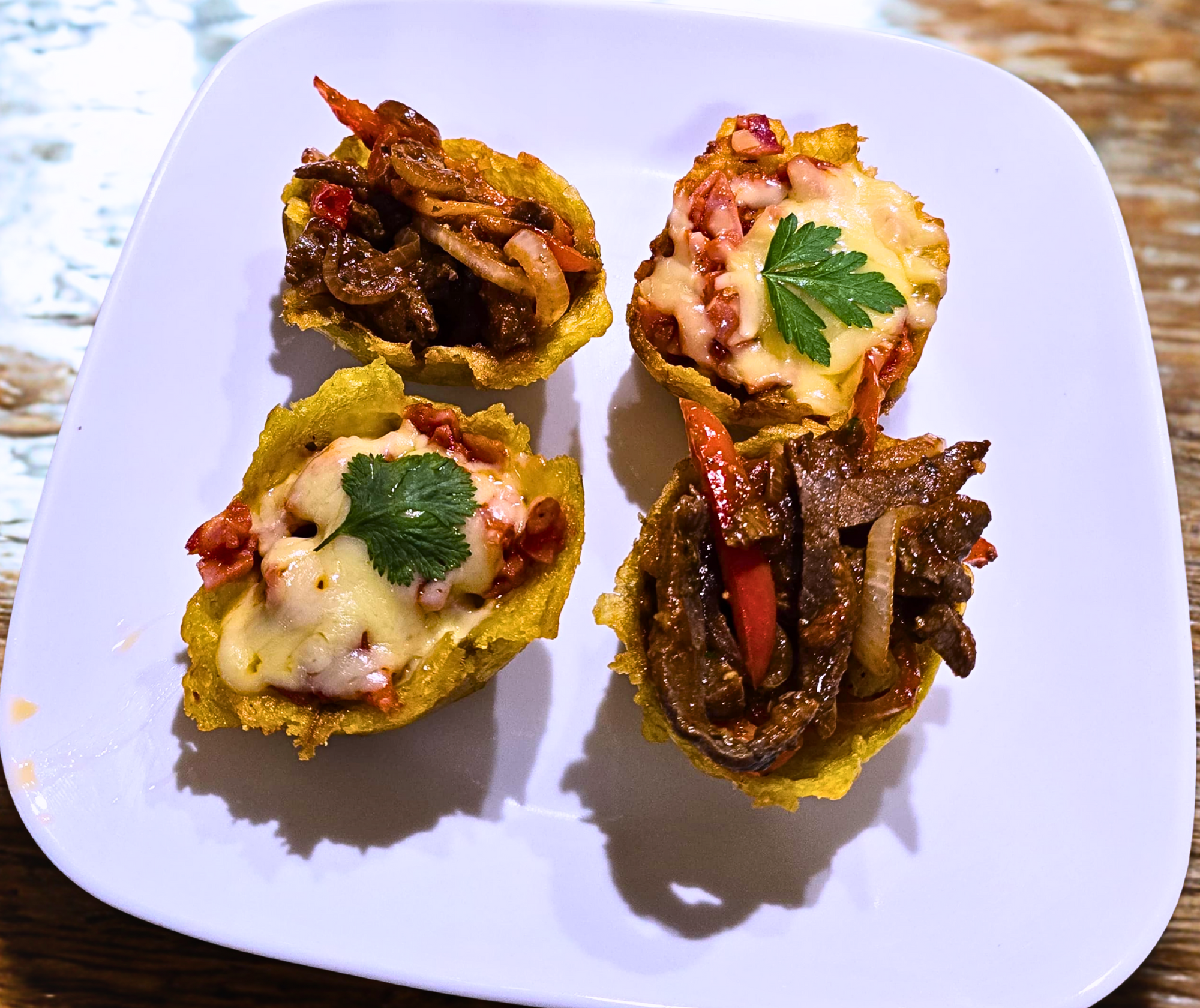 Tostones Rellenos (Stuffed Plantain Cups)
